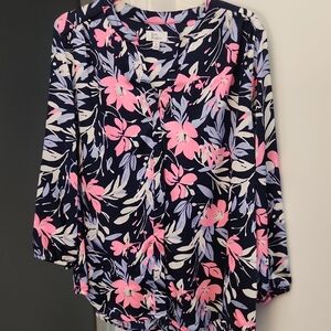 Kim Rogers Floral Blouse - Pink and Blue